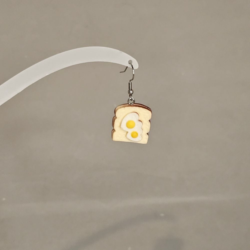 Item #34 Egg on Toast Earring