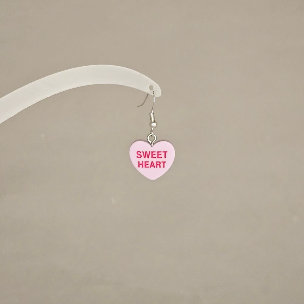 Item #107 Conversation Heart Candy Sweetheart Earring