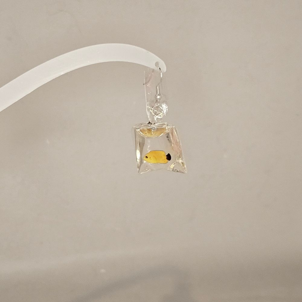 Item #239 Fish in a Bag Earring